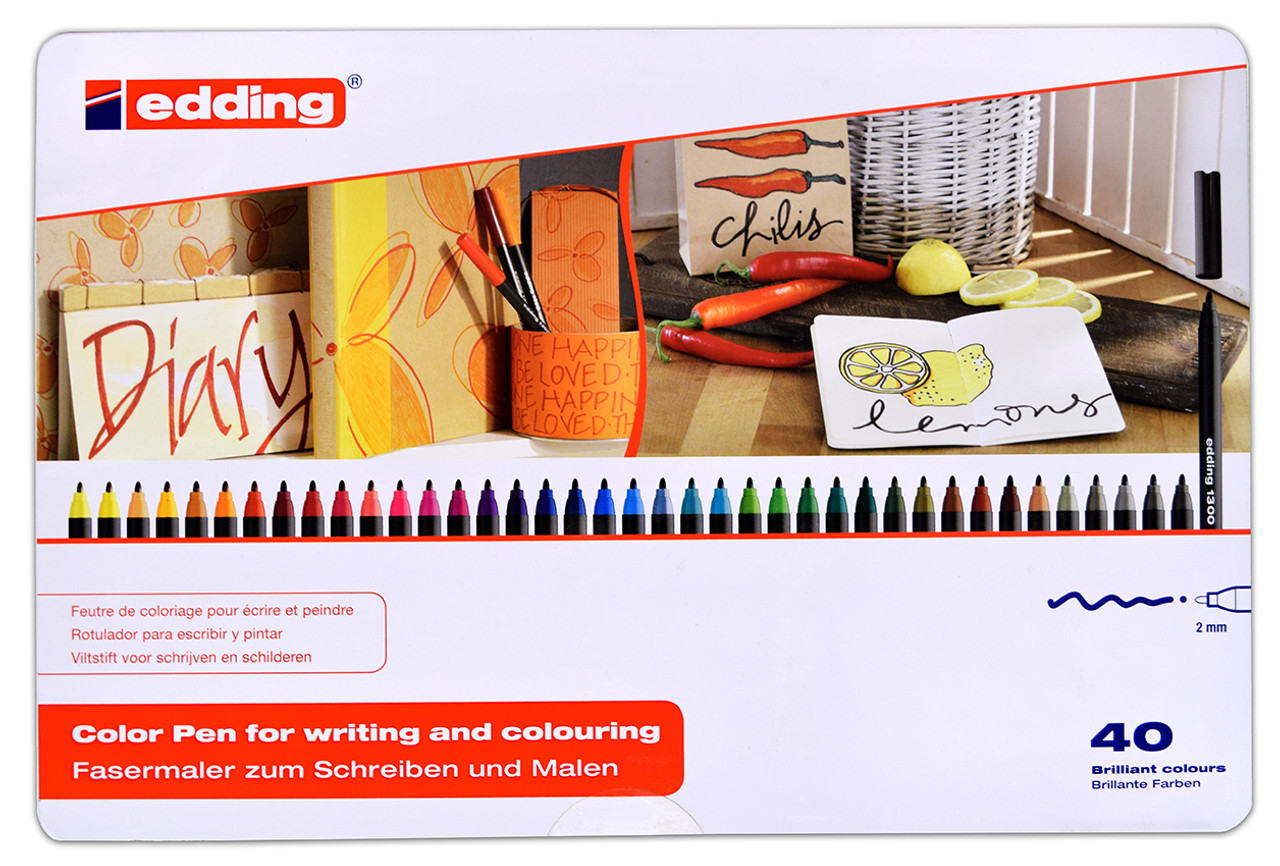 edding 1300 Color Pen Large Metal Box Set of 40