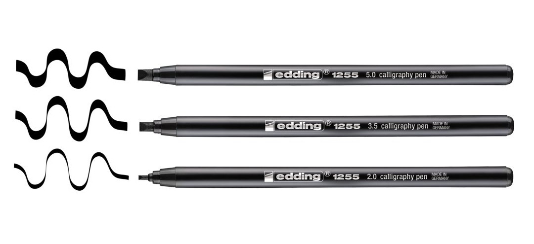 edding 1255 Calligraphy Pen Black 3-Pack | Marker Supply