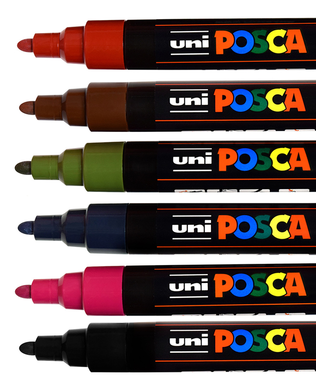 Posca Black & White Bullet Tip - Set Of 6 Pens