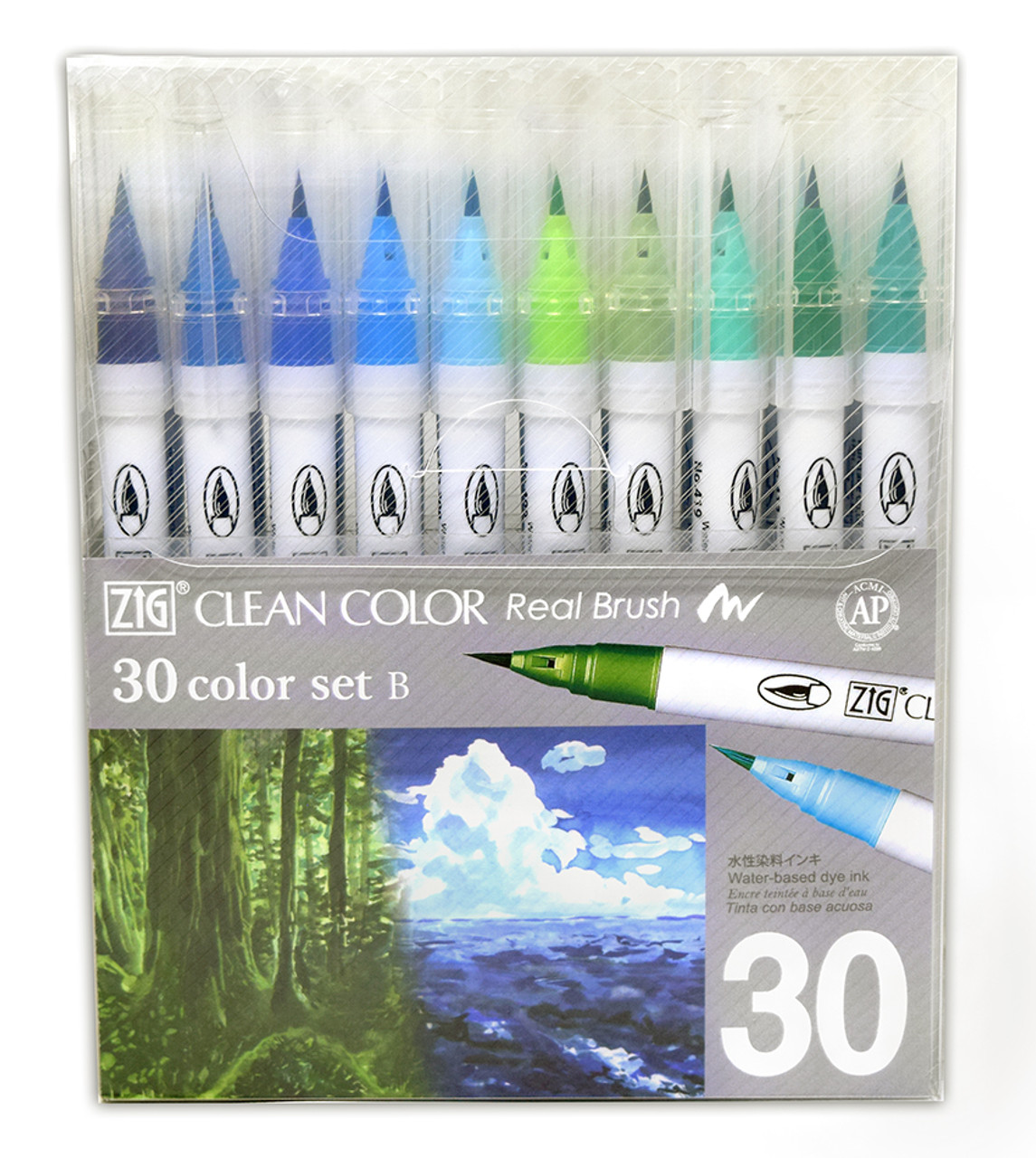 Zig Clean Color Real Brush SET B - 30 Cool Colors