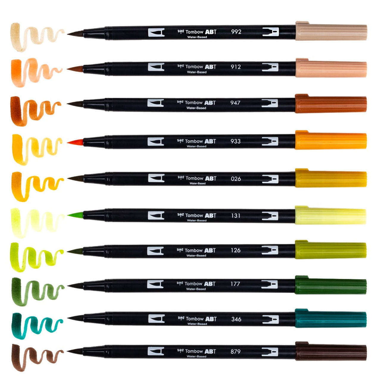 Dual Brush Pen Marker Case Set Oyster