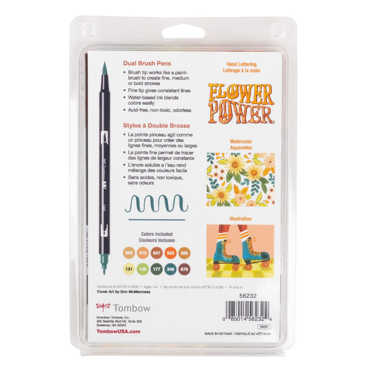 Dual Brush Pen Marker Case Set Oyster