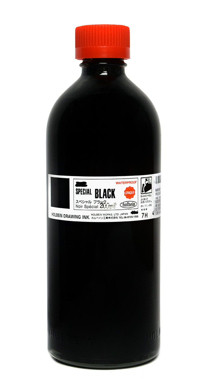 Waterproof Pigmented Drawing Ink, 1 oz Bottle, Black