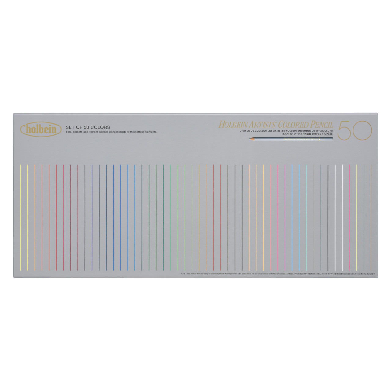 Holbein Artists' Colored Pencil Set of 50 Basic Colors | Marker Supply
