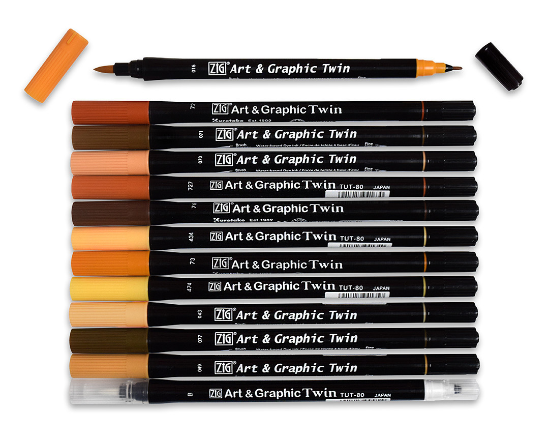 Zig Art & Graphic Twin Marker - Caramel Latte Set | Marker Supply
