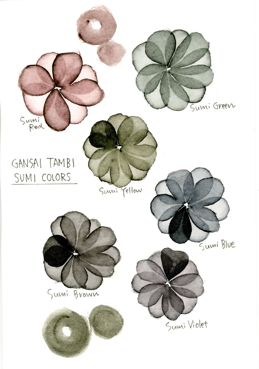 sumie✨ Gansai Tambi Watercolors- Sumi Colors Set of 6 | Marker Supply
