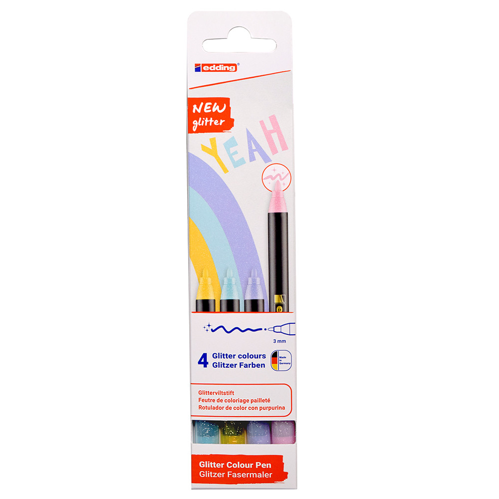edding 1200 Glitter Color Pens Pastel Set of Marker Supply