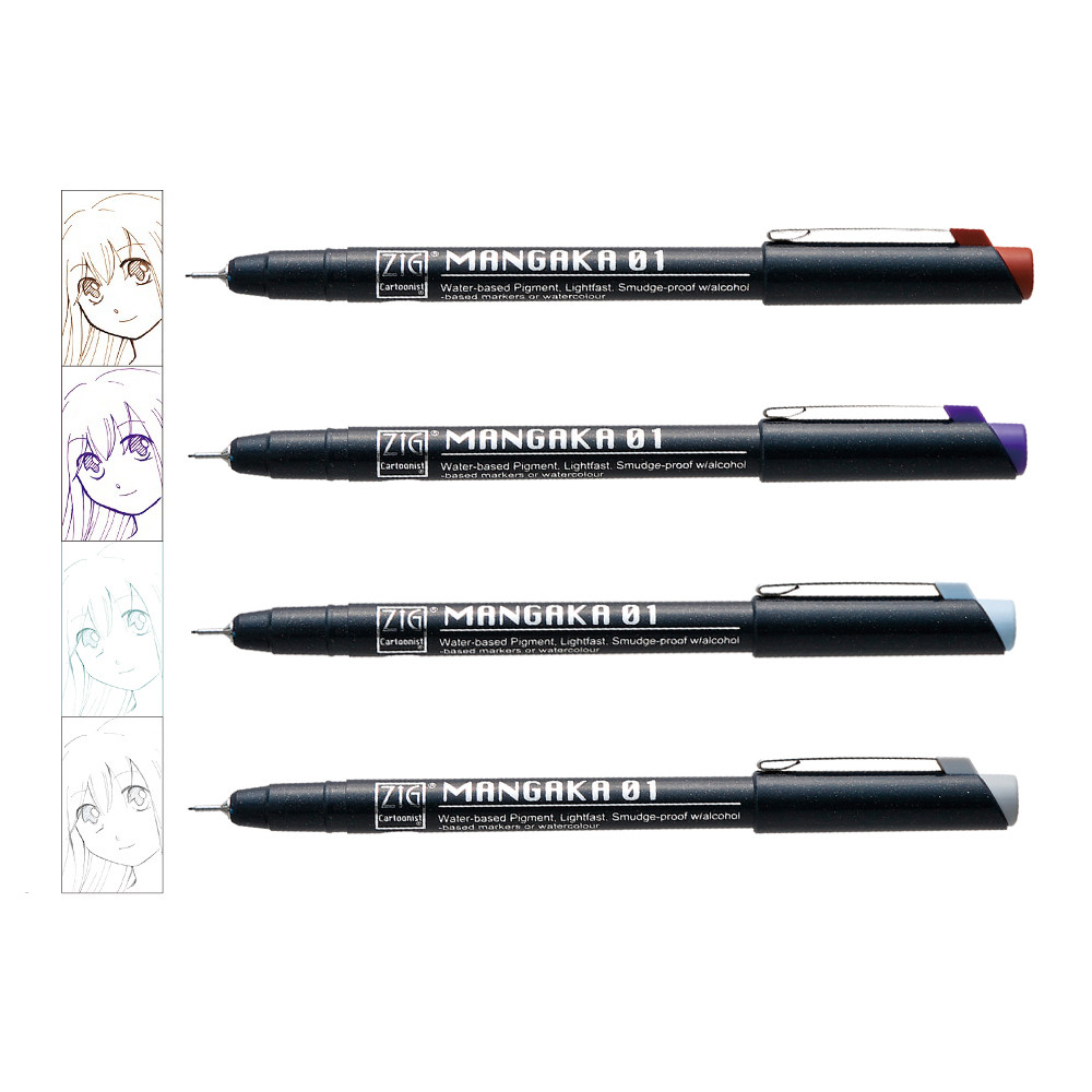 Zig Mangaka Cartoonist Outline Pens- Clearance Colors