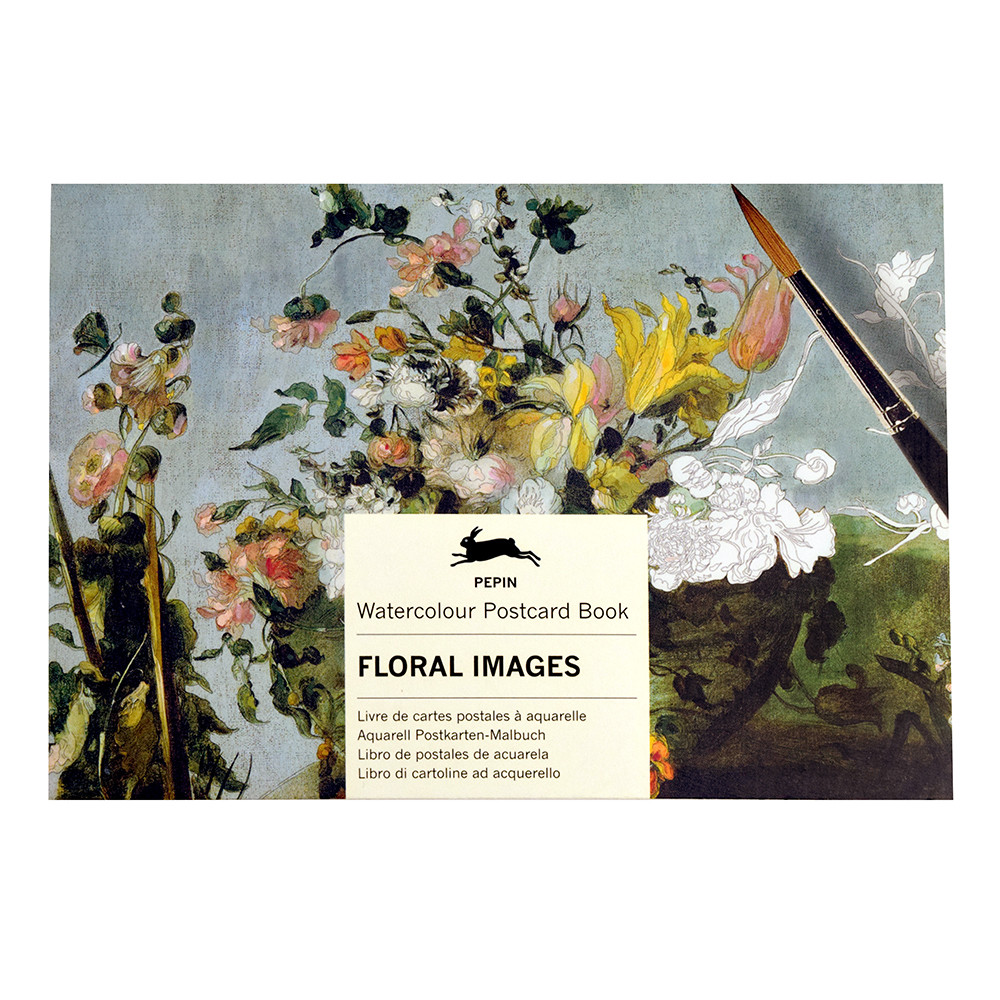 Pepin Press Watercolor Postcard Book- Floral Images | Marker Supply