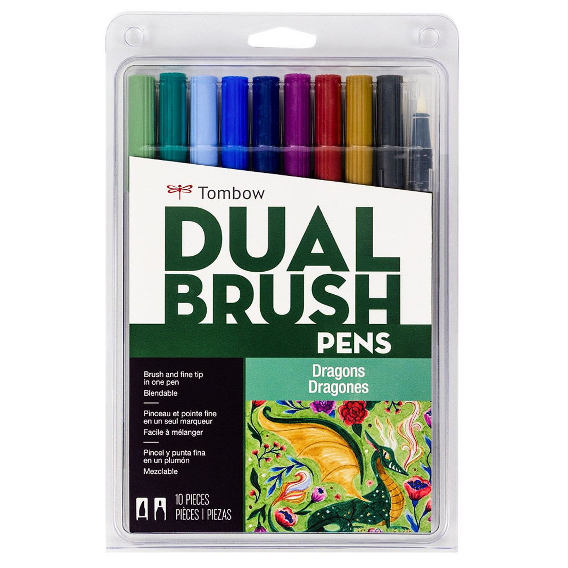 Tombow Dual Brush Pens- Dragons Set of 10 | Marker Supply