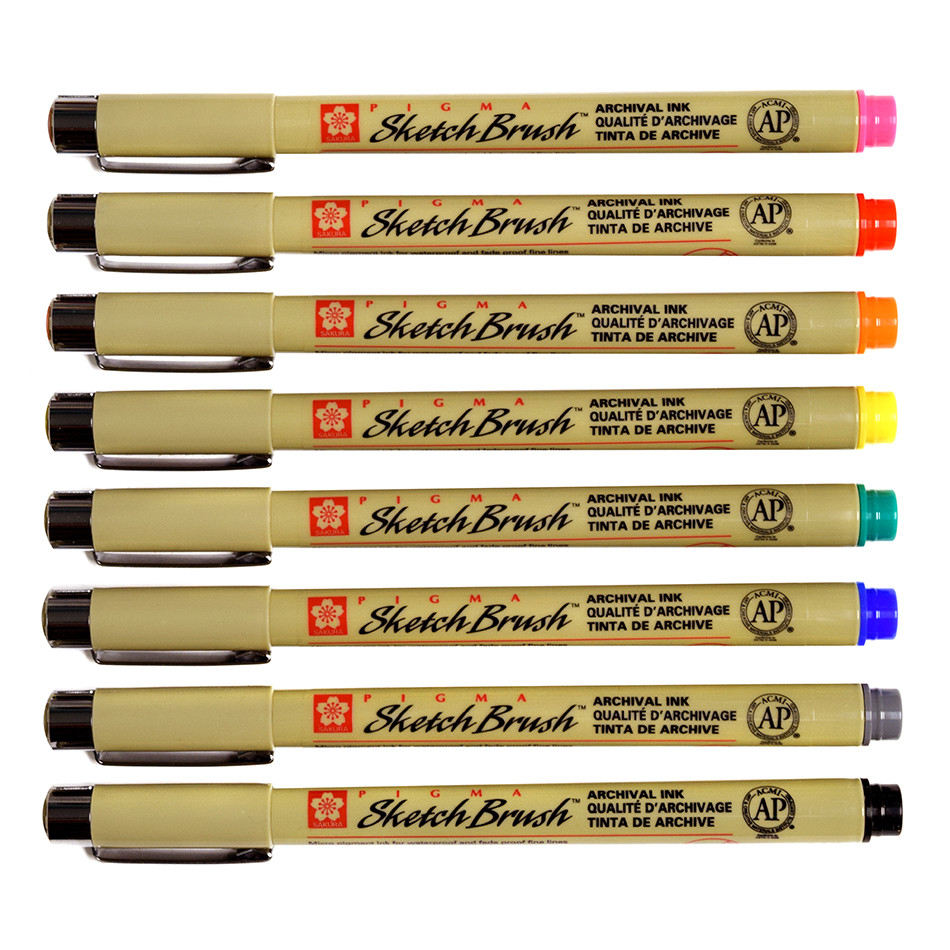 Sakura Pigma Sketch Brush Set of 8 | Marker Supply