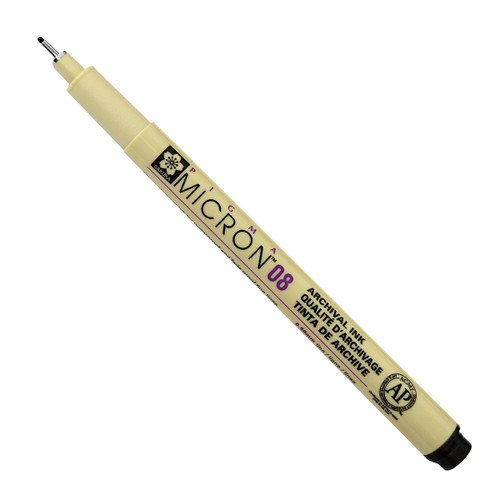Sakura Pigma Micron Pen, size 08 .5mm tip, permanent drawing and writing fineliner