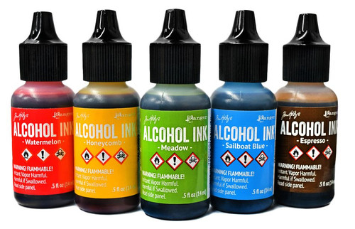 Alcohol Inks, Tim Holtz, Adirondak, 1/2 Ounce Bottle With Special Tip, Use  With Copic Markers on Non-porous & Porous Surfaces, Ranger Inks 