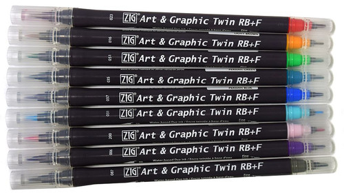 Zig Art & Graphic Twin Real Brush & Fine Markers