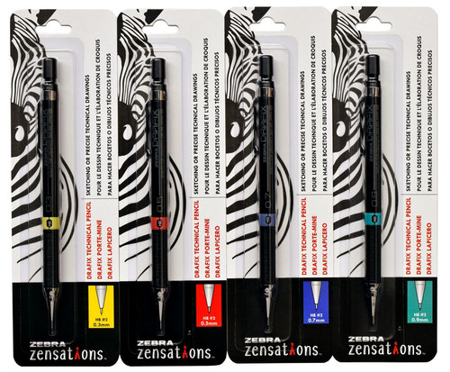 Zebra Zensations Drafix Druckbleistift – 0,5 Mm, Mit Minenanzeige, Für Technisches Zeichnen