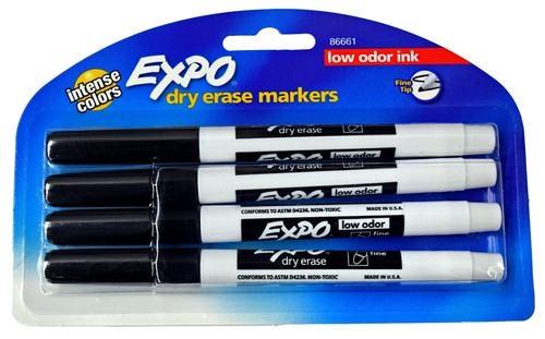 Expo Dry Erase Marker- Low Odor Fine Tip Set of 4