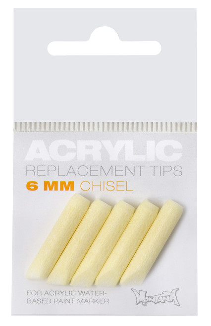 Montana Acrylic Paint Marker 6mm Chisel Replacement Tips Pack of 5