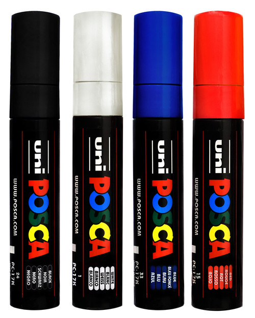 Uni Posca PC-17K Basic Set of 6 Extra Broad Paint Markers