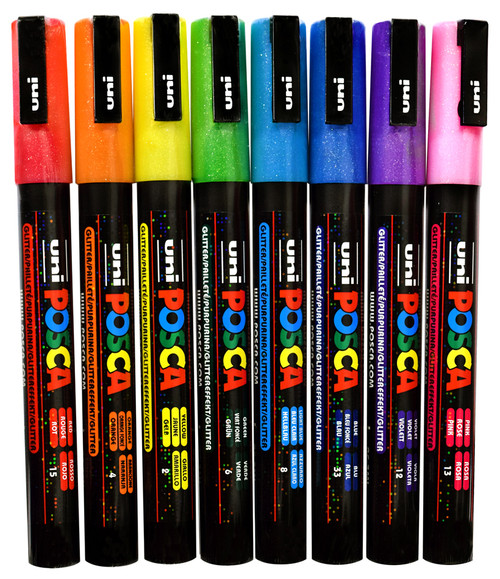 Uni Posca PC-3ML Set of Glitter Paint Pens