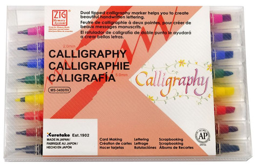 Zig Memory System Calligraphy Dual, Tip Markers 48/Pkg