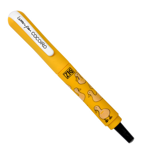 Zig Cocoiro Extra Fine Brush Pen with Duck Design and Refillable Yellow Body