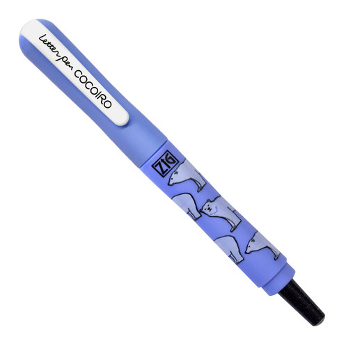 Zig Cocoiro Extra Fine Brush Pen with Polar Bear Design and Refillable Blue Body