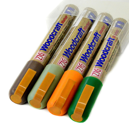 Zig Woodcraft Chisel Tip Marker, Vegetable Set of Four