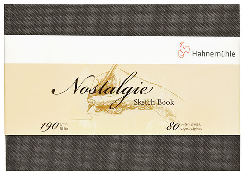 Hahnemuhle Nostalgie Sketchbook, Large A4 size, Hardcover, 80 pages, 90lb fine grain art paper for drawing and sketching