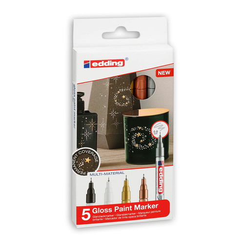 edding 751 Gloss Paint Marker- Fine Tip- Set of 5