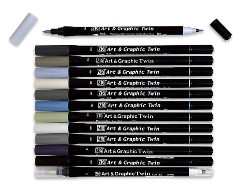 Zig Art & Graphic Twin Real Brush & Fine Markers