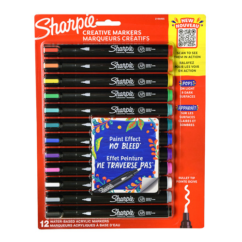 Sharpie Creative Marker Set of 12 Bullet Tip Acrylic Paint Markers