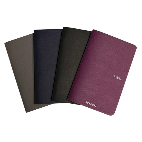 Fabriano Ecoqua notebooks, small pocket size, staple bound, dot grid pages, winter color set of 4