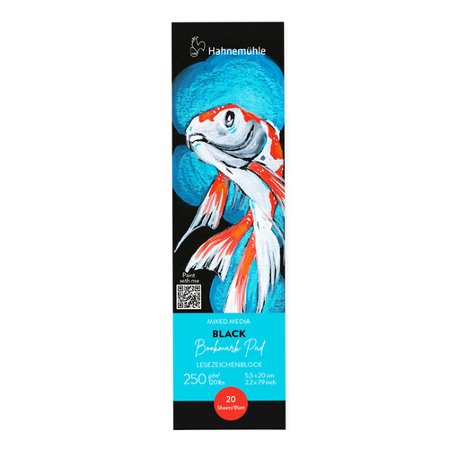 Hahnemuhle mixed media Bookmark Pad, 20 Blank Sheets, black paper for handmade papercrafts