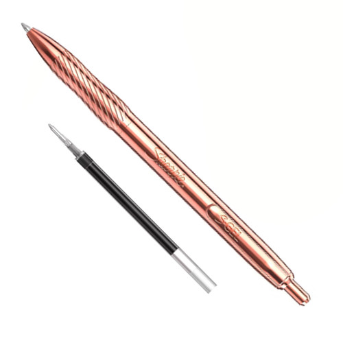 Sharpie S Gel copper metal barrel roller ball pen with black ink refill