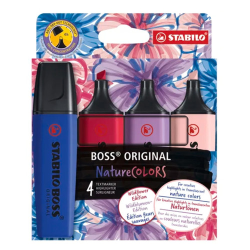 Stabilo Boss Original Naturecolors Highlighter Set of 4 new Wildflower colors