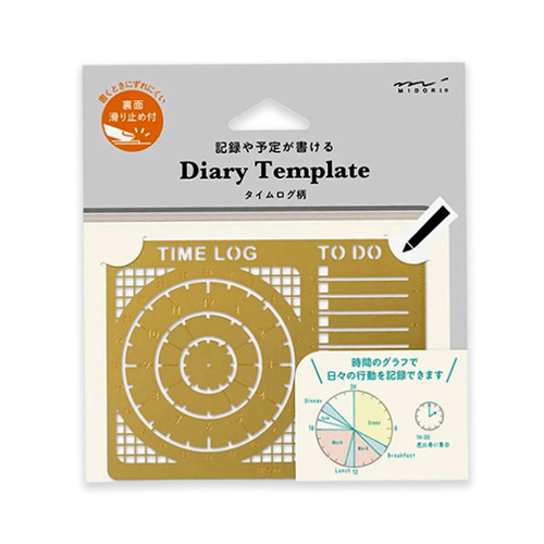 Midori brass stencil calendar to do list time log template weekly for planners and journals
