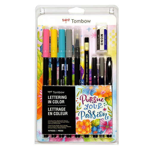 Tombow Lettering in Color set with markers and more for learning colorful decorative lettering