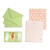 Midori mini letter set, cute japanese stationery pack with rabbit stickers, green envelopes and lined bunny paper sheets