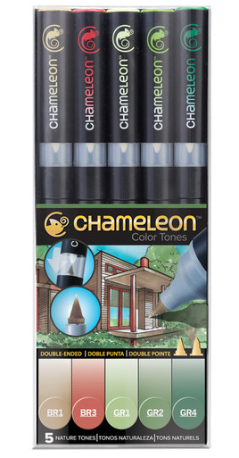 Chameleon Markers Pens Adult Coloring Books, Bible Journaling, Planer,  Diary, Drawing, Sketching Markers Primary Tones, 5 Pens 
