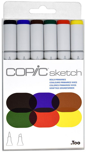 Copic Sketch- Bold Primaries Set of 6 | Marker Supply