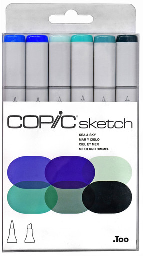 Copic Sketch- Sea & Sky Set of 6 | Marker Supply