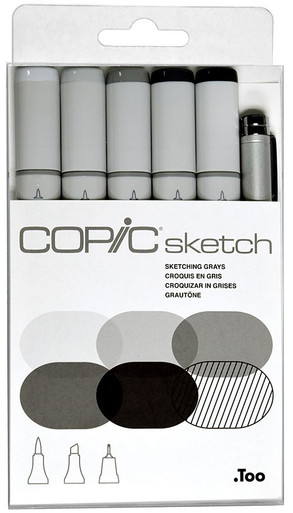 Copic Sketch- Sketching Grays Set of 6 | Marker Supply