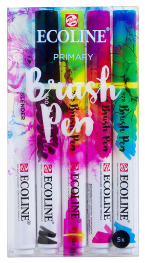 Royal Talens Ecoline Brush Pen - Primarios (Set de 5 colores)