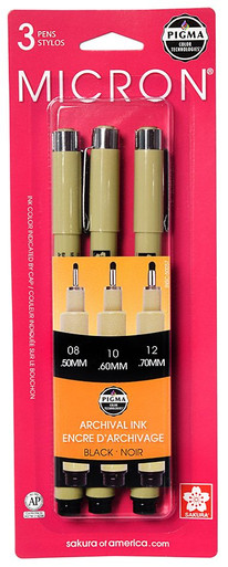 Sakura® Pigma® Micron® Pens (3-Pack), Labeling & Supplies, Artifact &  Collectibles Preservation, Preservation