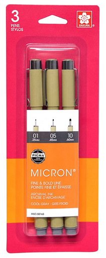 Sakura Pigma Micron® Gray Pens - Retail / Cool Gray 01 / Single