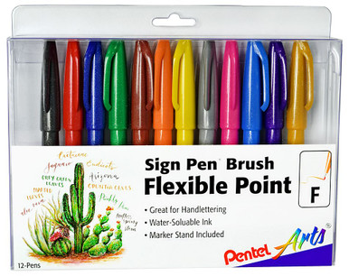 Pentel XSES15C-18ST Brush Touch Sign Pen, Set of 18 Colors - Yahoo Shopping