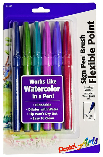 Pentel Fude Touch Sign Pen Fine 12 Colors Brush Pen Set ‎SES15C-12
