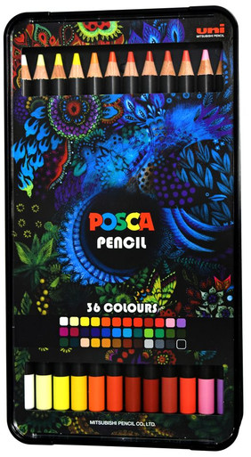 Posca Oil-Based Colored Pencil Set of 36