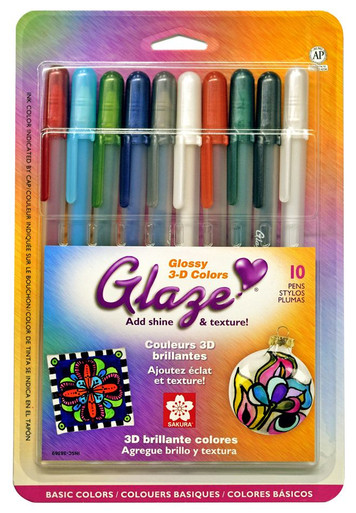 SAKURA Gelly Roll Glaze Pens Bright Assorted Colors 10-Pack