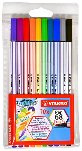 STABILO Pen 68 Brush Tip Set of 10